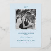 コースタルシックフォイル結婚式の招待ブルー 箔招待状 (裏面)