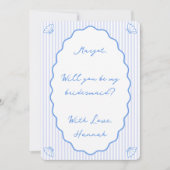 コースタルシックブルーストライプのかわいい花嫁の提案 カード (正面)