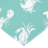 コースタルシックブルーホワイトカニとロブスターパターン テーブルクロス (アングル)