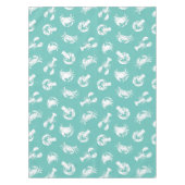 コースタルシックブルーホワイトカニとロブスターパターン テーブルクロス (正面)