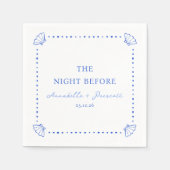 コースタルシックブルーリハパーソナライズされたーサルディナー スタンダードカクテルナプキン (正面)