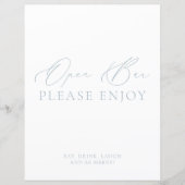 コースタルシックブルー&ホワイトオープンバー結婚ズサイン (正面)