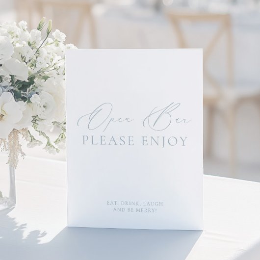 コースタルシックブルー&ホワイトオープンバー結婚ズサイン