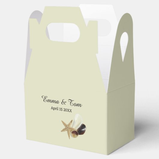 コースタルシックミニマリストビーチ結婚式 フェイバーボックス (オープン)