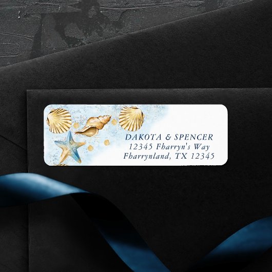 コースタルシック |コーラルモダンリーフ差出人住所 ラベル