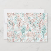 コースタルシック |ティール（緑がかった色）とコーラルリーフフォト結婚ズ サンキューカード (裏面)