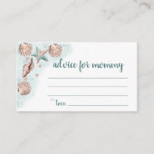 コースタルシック |ティール(緑がかった色)グリーンコーラルリーフモミーズベリー エンクロージャーカード (正面)