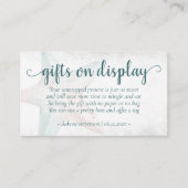 コースタルシック |ティール(緑がかった色)サンゴのヒトデのギフトディスプレイ エンクロージャーカード (正面)