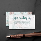 コースタルシック |ティール(緑がかった色)サンゴのヒトデのギフトディスプレイ エンクロージャーカード