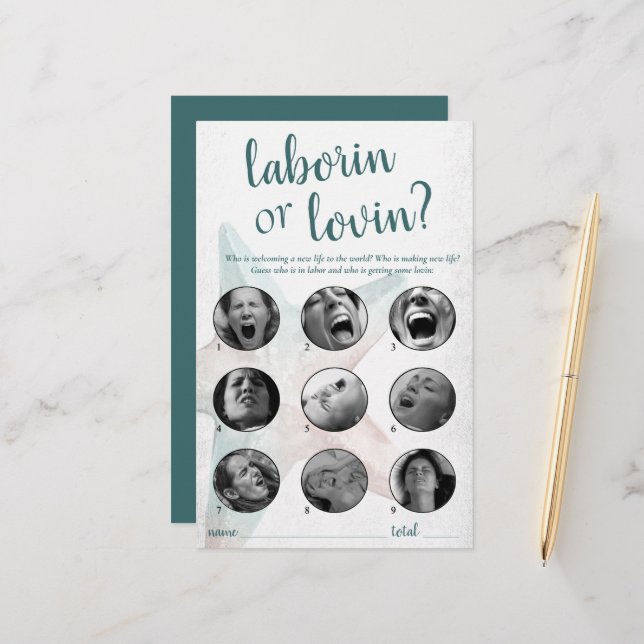 コースタルシック |ティール（緑がかった色）スターフィッシュ研究所またはLovinゲーム (正面/裏面インサイチュ)