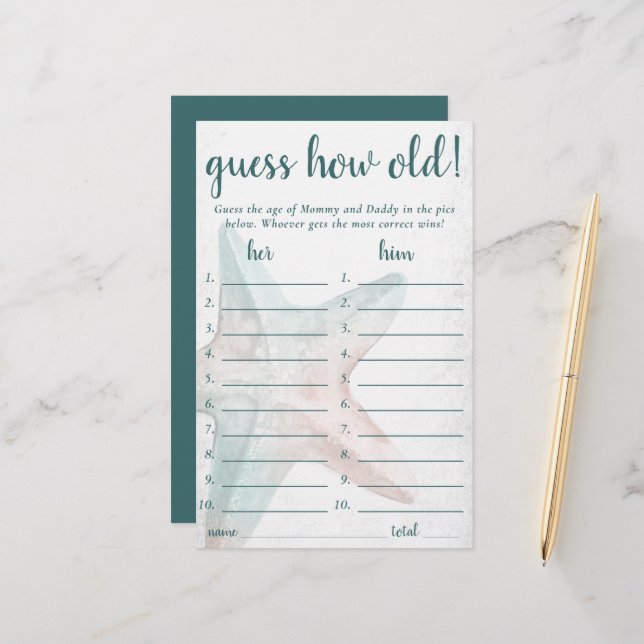 コースタルシック |ティール（緑がかった色）ヒトデのゲームの経過推定 (正面/裏面インサイチュ)