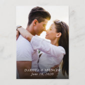 コースタルシック |パープルグリーン婚約パーティ写真 招待状 (裏面)