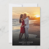 コースタルシック |ブルー金ゴールドサンゴ礁結婚写真 案内状 (裏面)