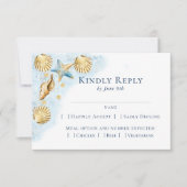 コースタルシック |モダン航海のビーチ 出欠カード (正面)