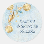 コースタルシック モダン| Coral Reef結婚's ラウンドシール (正面)