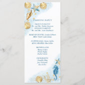 コースタルシック |海の下の青と金ゴールド結婚 プログラム (裏面)