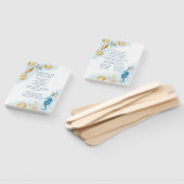 コースタルシック |海の下の青と金ゴールド ハンドファン (組立なし)