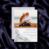 コースタルシック |紫とライムグリーン結婚の写真 招待状