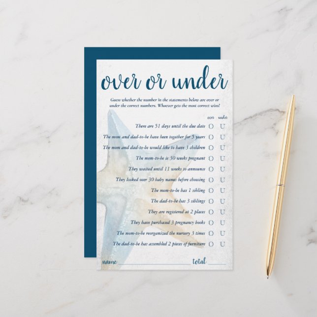 コースタルシック | Blue Starfish Over and Under Game (正面/裏面インサイチュ)