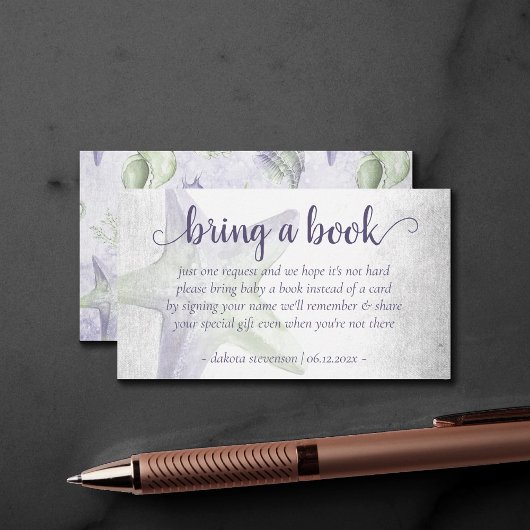 コースタルシック | Purple Green Starfishによる本の持参 エンクロージャーカード