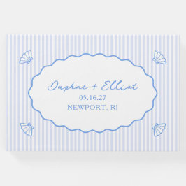 コースタルシッ航海のクパーソナライズされた結婚ブルー ゲストブック