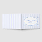 コースタルシッ航海のクパーソナライズされた結婚ブルー ゲストブック (全面)