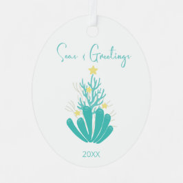 コースタルシーアンドグリーティングコーラルツリー メタルオーナメント