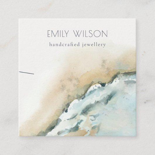 コースタルシーウェーブサンドビーチネックレスディスプレイ スクエア名刺 (正面)