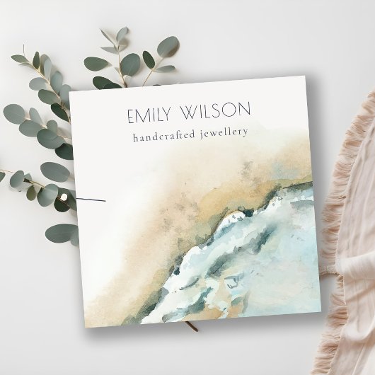 コースタルシーウェーブサンドビーチネックレスディスプレイ スクエア名刺