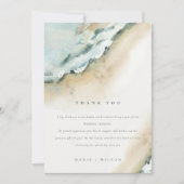 コースタルシーウェーブサンド航海のビーチ結婚ズ サンキューカード (正面)