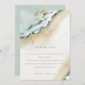 コースタルシーウェーブサンド航海のビーチ結婚ズ サンキューカード (正面/裏面)