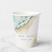 コースタルシーウェーブサンド航海のビーチ結婚ズ 紙コップ (裏面)