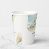コースタルシーウェーブサンド航海のビーチ結婚ズ 紙コップ (左)