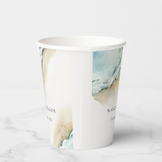 コースタルシーウェーブサンド航海のビーチ結婚ズ 紙コップ (右)