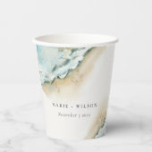 コースタルシーウェーブサンド航海のビーチ結婚ズ 紙コップ (正面)