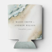 コースタルシーウェーブサンド航海のビーチ結婚ズ 缶クーラー (裏面)