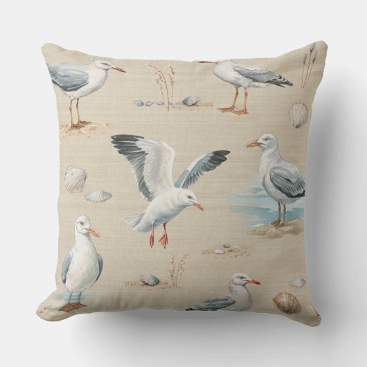 コースタルシーガル装飾用クッション クッション (正面)