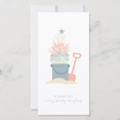 コースタルシーサイドクリスマスビーチフォトホリデーカード (正面)