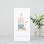 コースタルシーサイドクリスマスビーチフォトホリデーカード (スタンド正面)