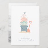 コースタルシーサイドクリスマスフォトホリデーカード シーズンカード (正面/裏面)