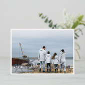 コースタルシーサイドホリデーフォトコラージュカード 箔シーズンカード (立ち正面)