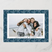 コースタルシーサイドホリデーフォトコラージュカード 箔シーズンカード (裏面)