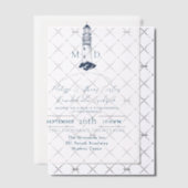 コースタルシーサイド航海のビーチライトハ結婚ウス ベラム紙招待状 (オフセット (招待状))