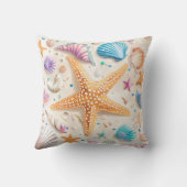 コースタルシーシェルスターフィッシュ装飾用クッション クッション (裏面)