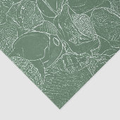 コースタルシーシェルビーチグリーンホワイトデコップページ 薄葉紙 (詳細)