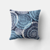 コースタルシーシェルブルーホワイト装飾用クッション クッション (裏面)