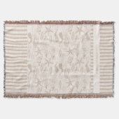 コースタルシーシェルベージュ手描航海のき スローブランケット (正面)