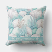 コースタルシーシェル&コーラルパターン#3 ID1009 クッション (正面)