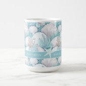 コースタルシーシェル&コーラルパターン#3 ID1009 コーヒーマグカップ (中央)