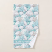 コースタルシーシェル&コーラルパターン#3 ID1009 バスタオルセット (ハンドタオル)